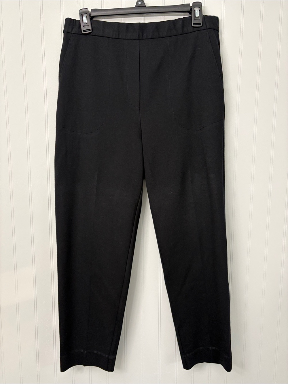 St. John Pull On Slim Ponte Pants Women Size Small Black